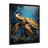 Underwater Golden Shell - Turtle Home Decor Art