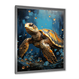 Underwater Golden Shell - Turtle Home Decor Art