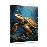 Underwater Golden Shell - Turtle Home Decor Art