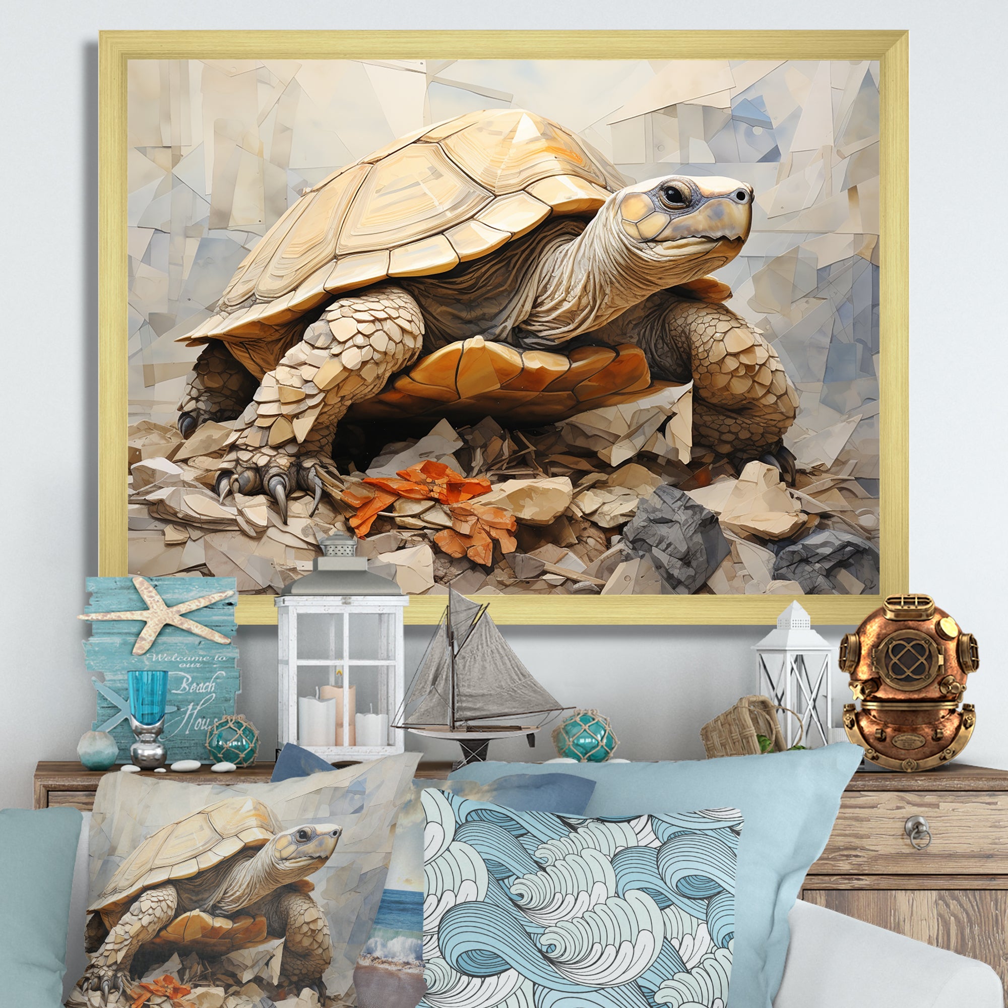 Minimalism Turtle - Turtle Canvas Wall Art