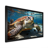 Minimalist Lagoon Turtle - Turtle Wall Art Prints