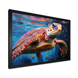 Pastel Sea Turtle - Turtle Large Canvas Wall Art