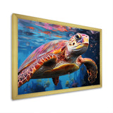 Pastel Sea Turtle - Turtle Large Canvas Wall Art