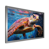 Pastel Sea Turtle - Turtle Large Canvas Wall Art
