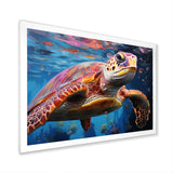 Pastel Sea Turtle - Turtle Large Canvas Wall Art