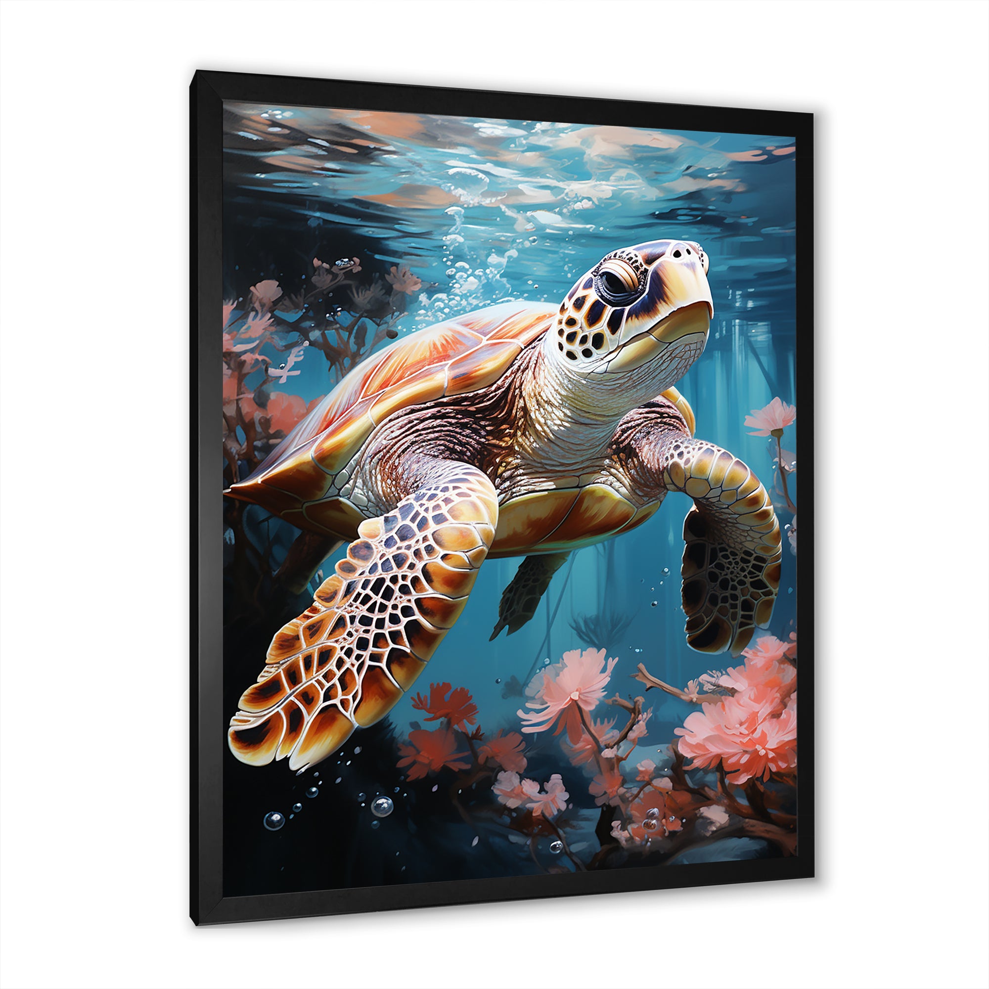 Playful Sea Turtle - Turtle Home Decor Art