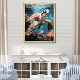 Playful Sea Turtle - Turtle Home Decor Art