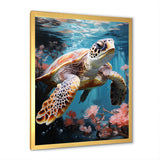 Playful Sea Turtle - Turtle Home Decor Art