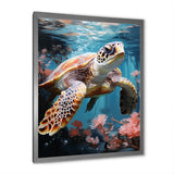 Playful Sea Turtle - Turtle Home Decor Art
