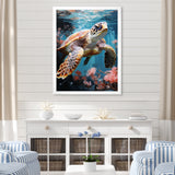 Playful Sea Turtle - Turtle Home Decor Art