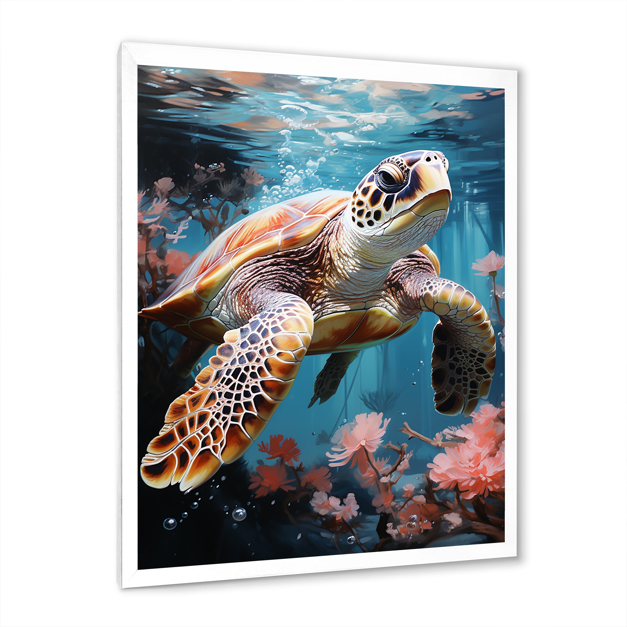 Playful Sea Turtle - Turtle Home Decor Art