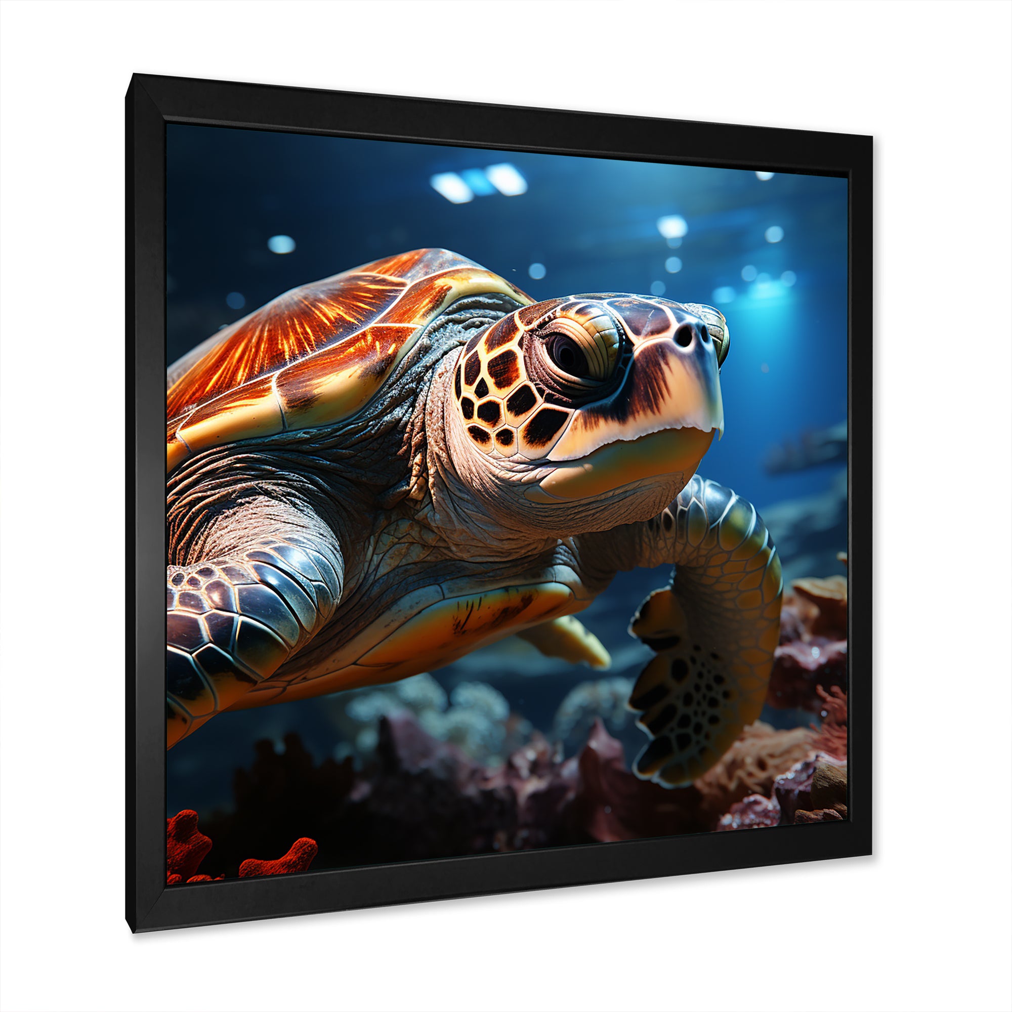 Realistic Portrayal Of A Turtle - Turtle Canvas Wall Art