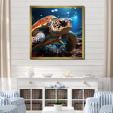 Realistic Portrayal Of A Turtle - Turtle Canvas Wall Art