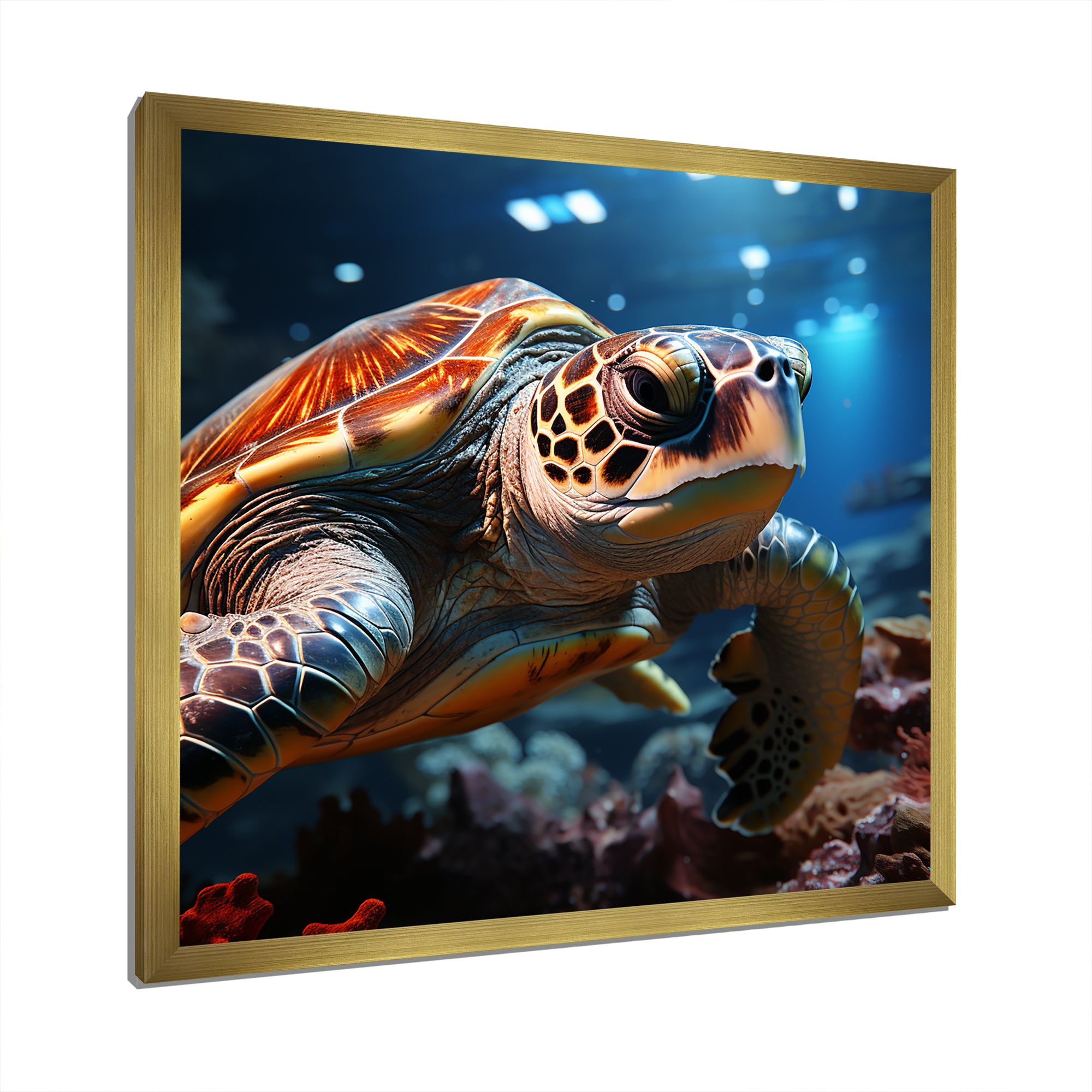Realistic Portrayal Of A Turtle - Turtle Canvas Wall Art