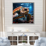 Realistic Portrayal Of A Turtle - Turtle Canvas Wall Art