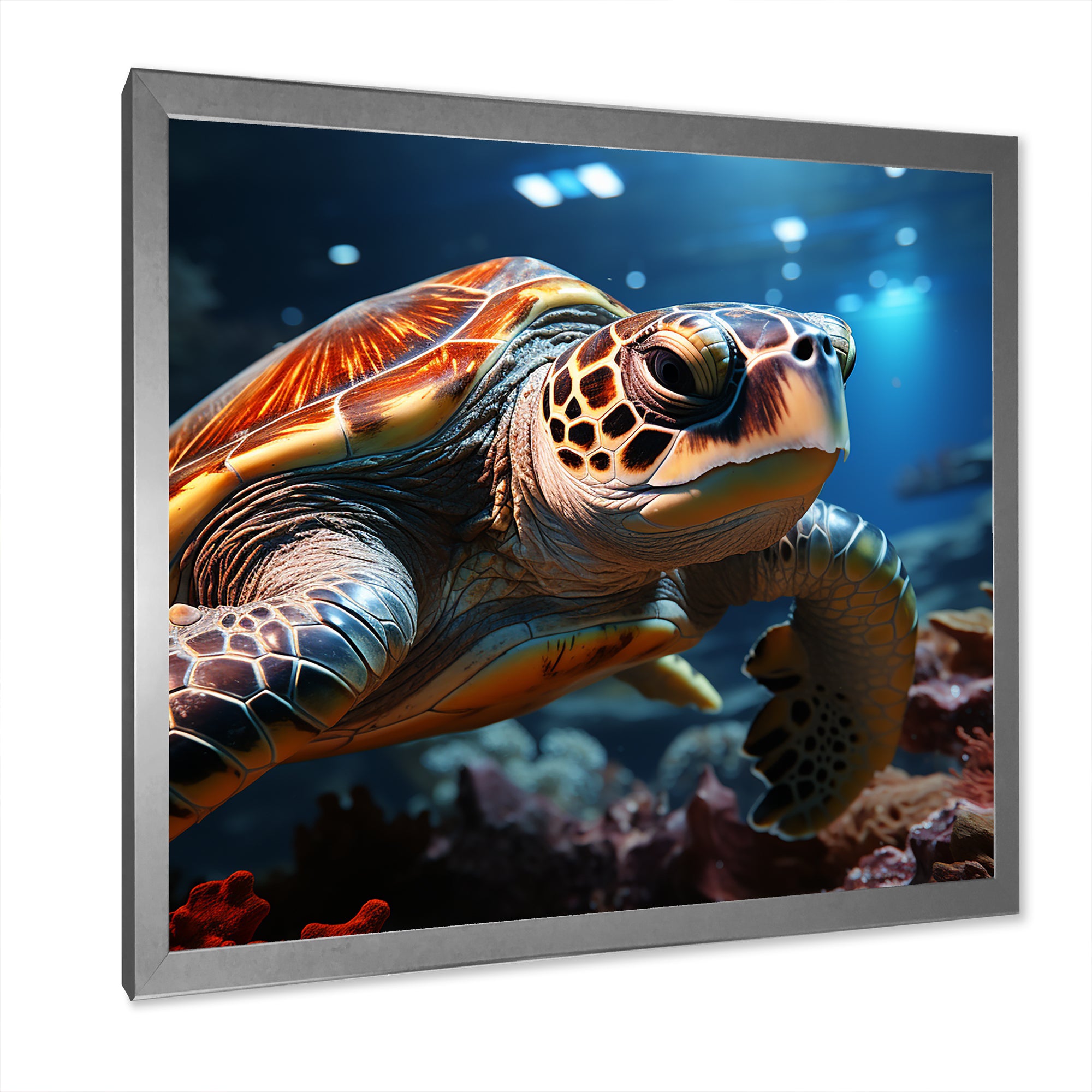 Realistic Portrayal Of A Turtle - Turtle Canvas Wall Art