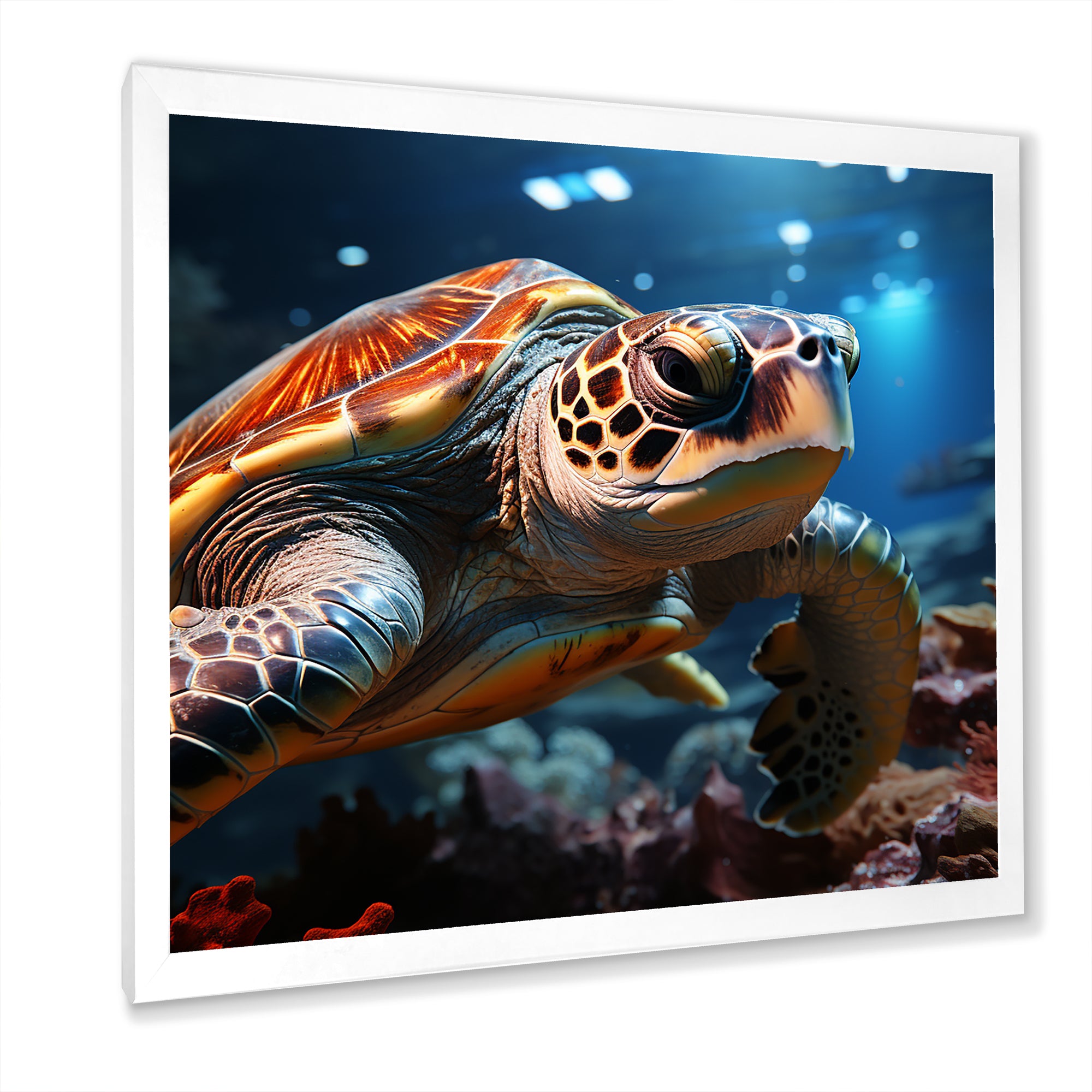 Realistic Portrayal Of A Turtle - Turtle Canvas Wall Art