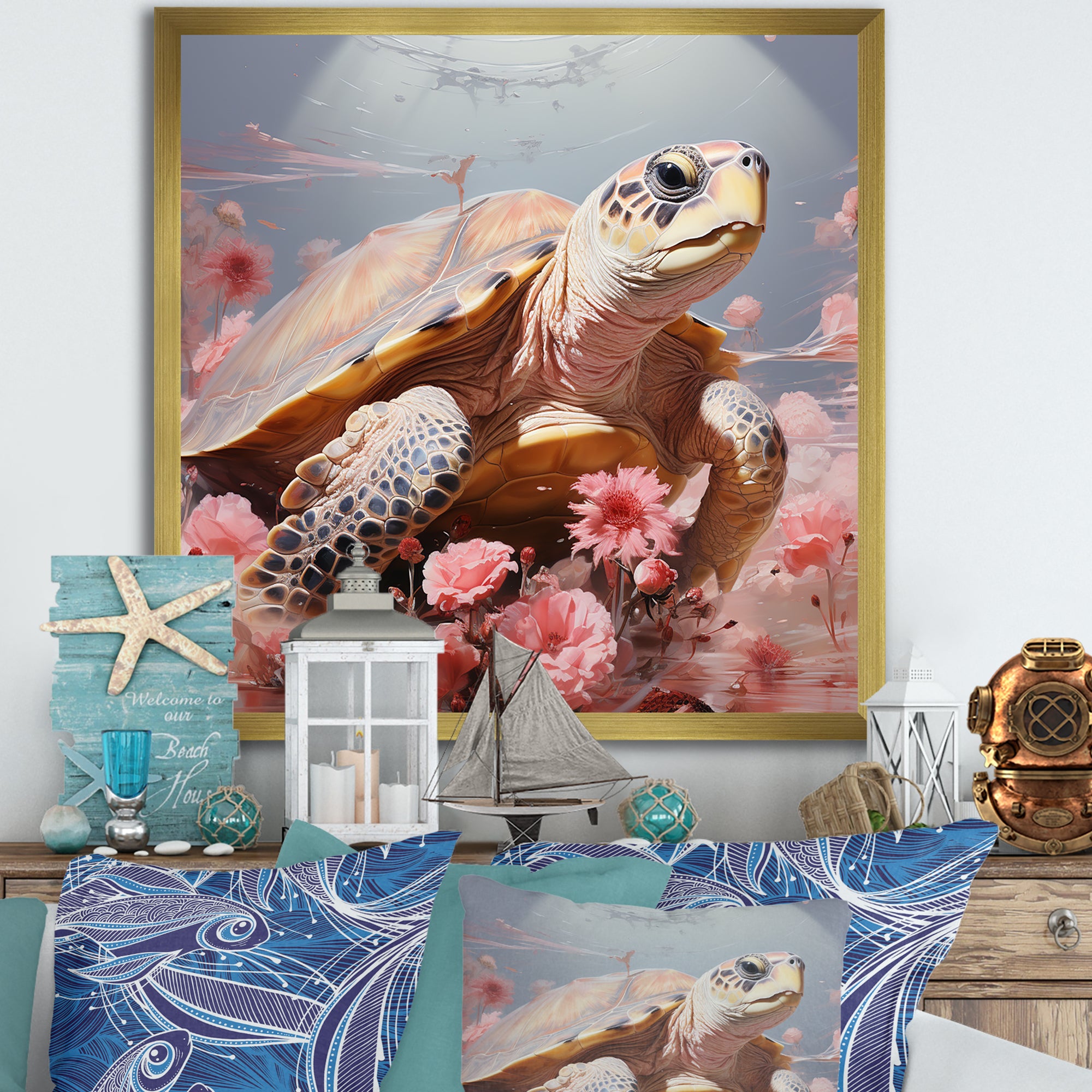 Romanticism Turtle - Turtle Wall Art Prints