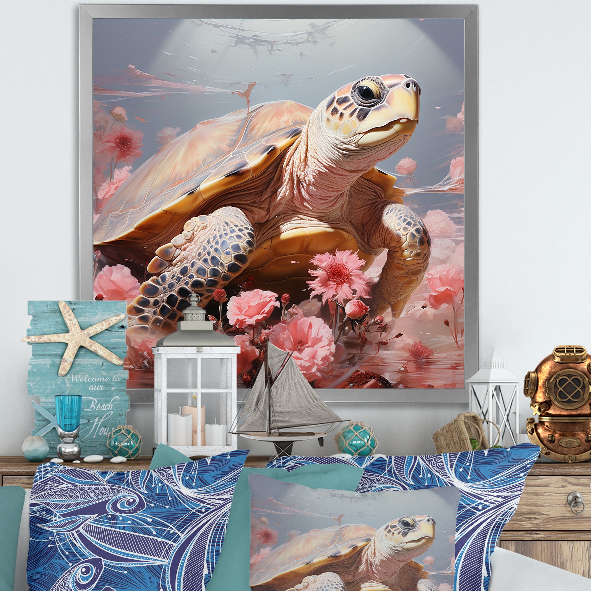 Romanticism Turtle - Turtle Wall Art Prints