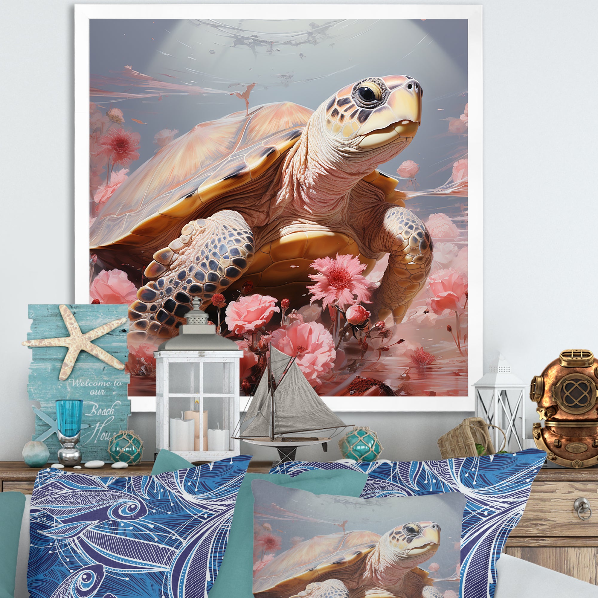 Romanticism Turtle - Turtle Wall Art Prints