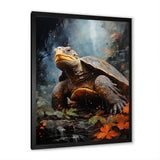 Surrealism Turtle In The Jungle - Turtle Framed Canvas Art