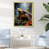 Surrealism Turtle In The Jungle - Turtle Framed Canvas Art