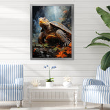 Surrealism Turtle In The Jungle - Turtle Framed Canvas Art