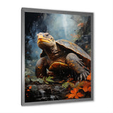 Surrealism Turtle In The Jungle - Turtle Framed Canvas Art
