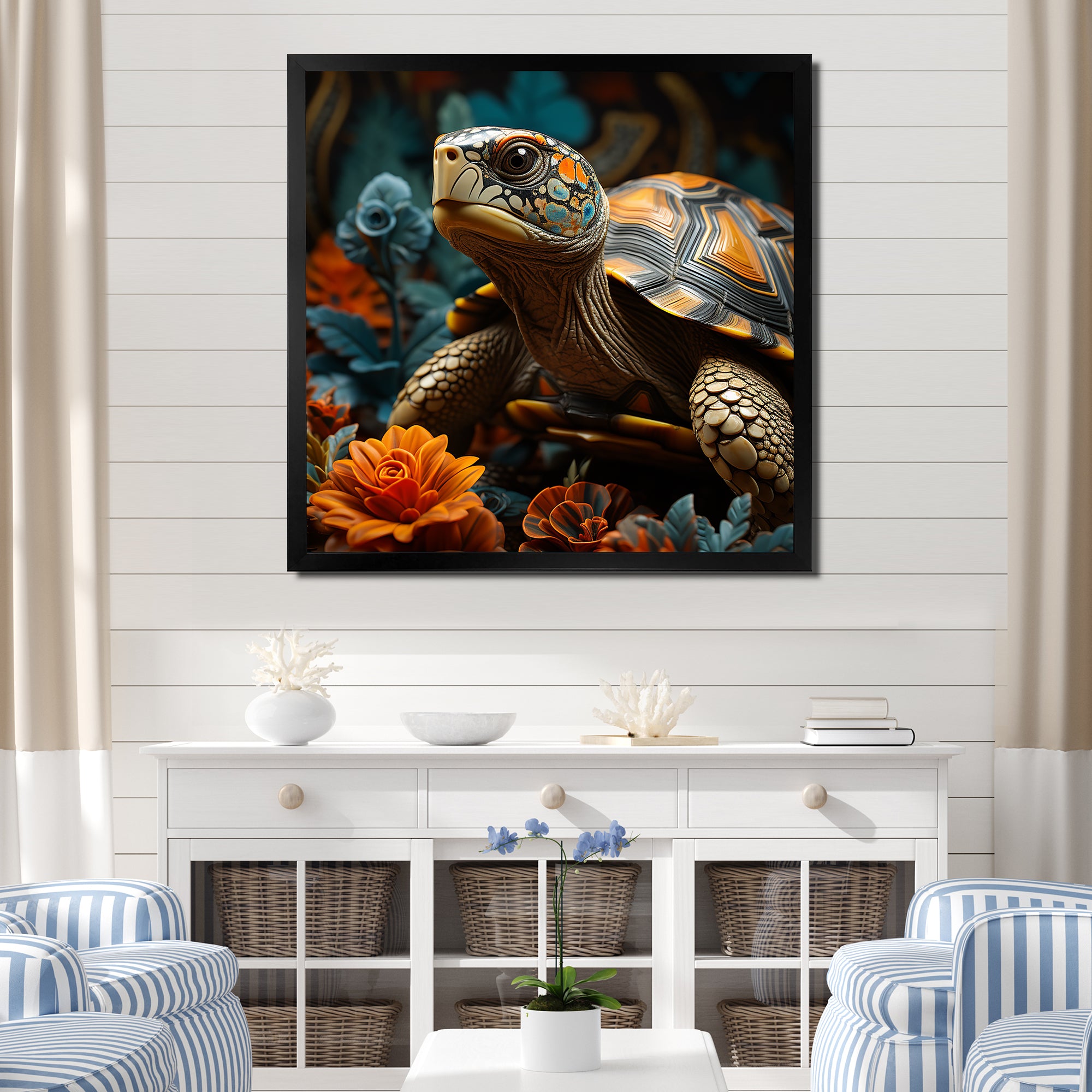 Symbolic Wisdom - Turtle Large Canvas Wall Art