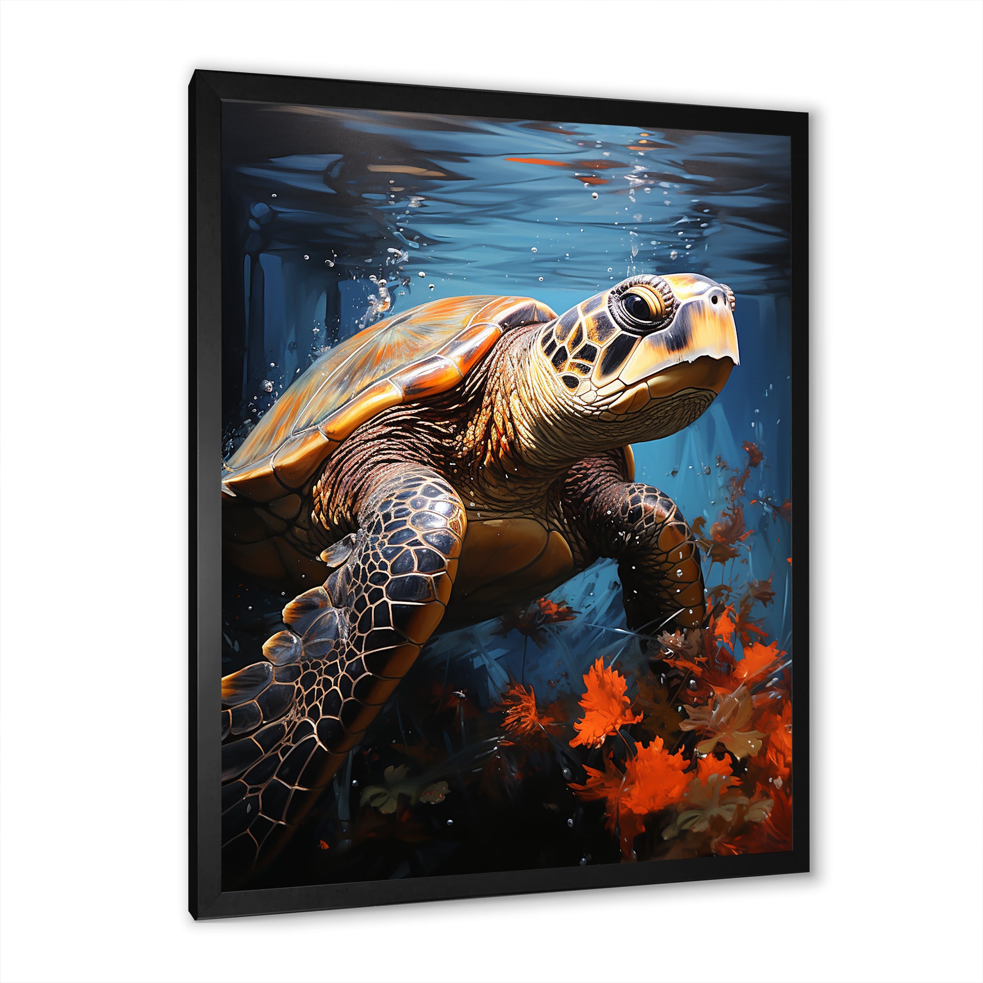 Urban Aquatic Explorer - Turtle Bedroom Wall Art