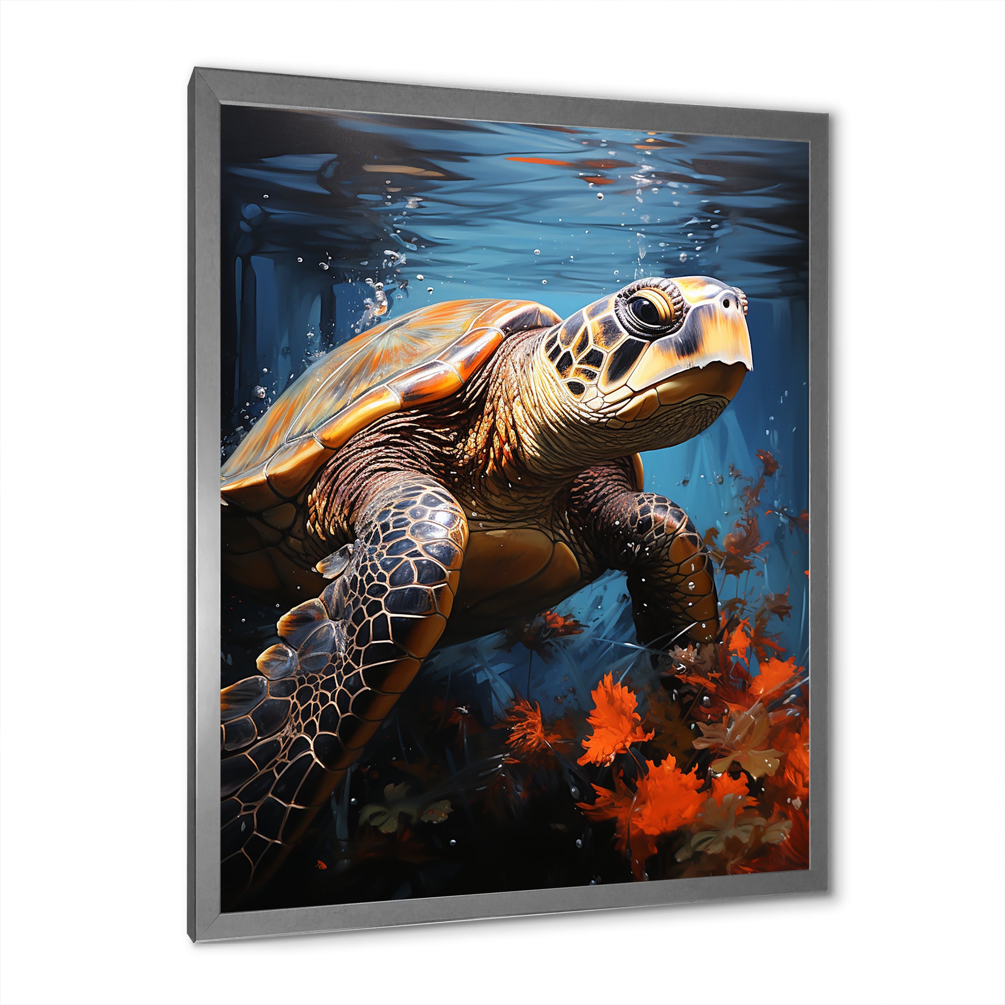 Urban Aquatic Explorer - Turtle Bedroom Wall Art