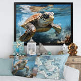 Watercolor Coast - Turtle Canvas Wall Art