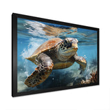 Watercolor Coast - Turtle Canvas Wall Art