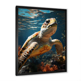 Whimsical Of A Turtle As An Ocean Explorer - Turtle Wall Decor