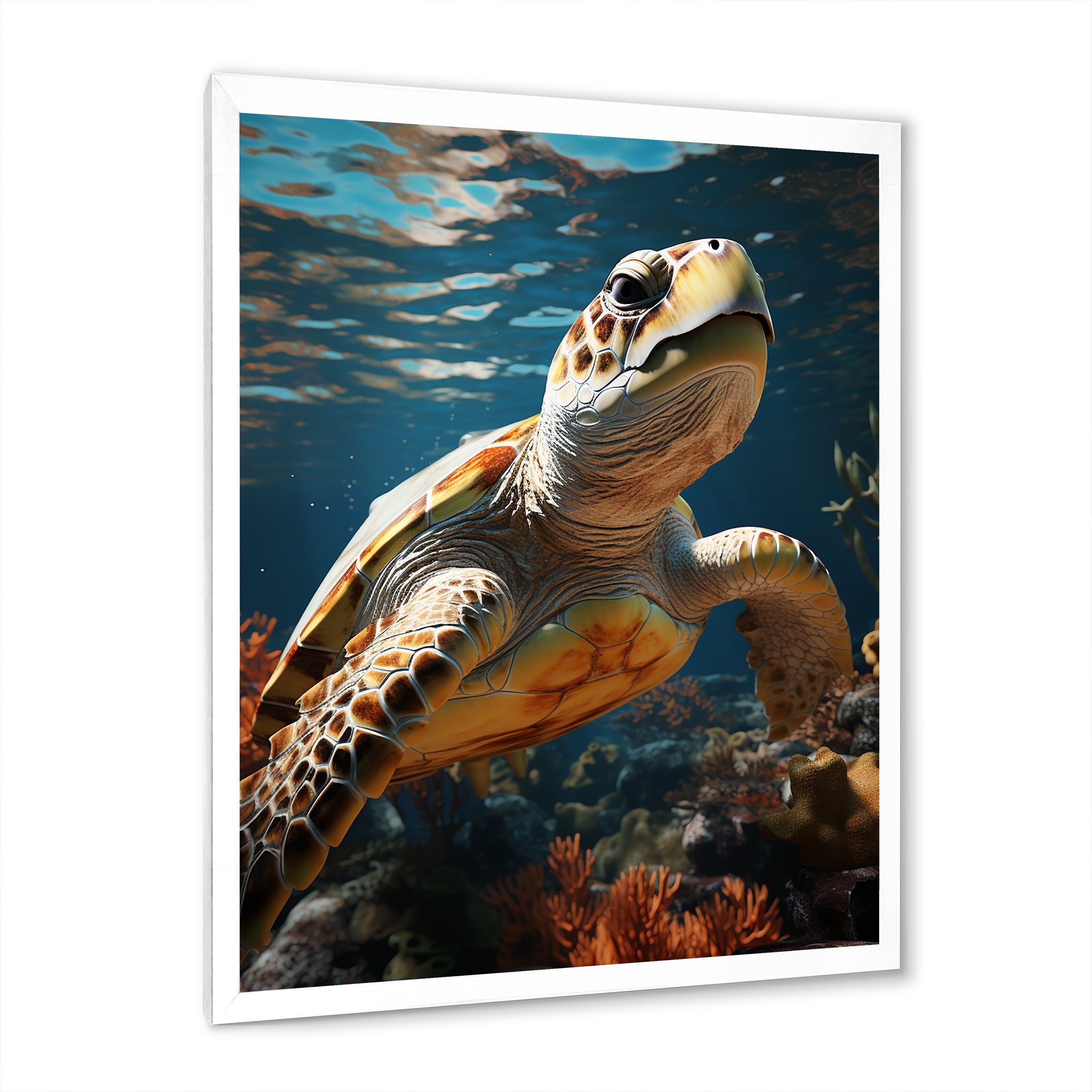 Whimsical Of A Turtle As An Ocean Explorer - Turtle Wall Decor