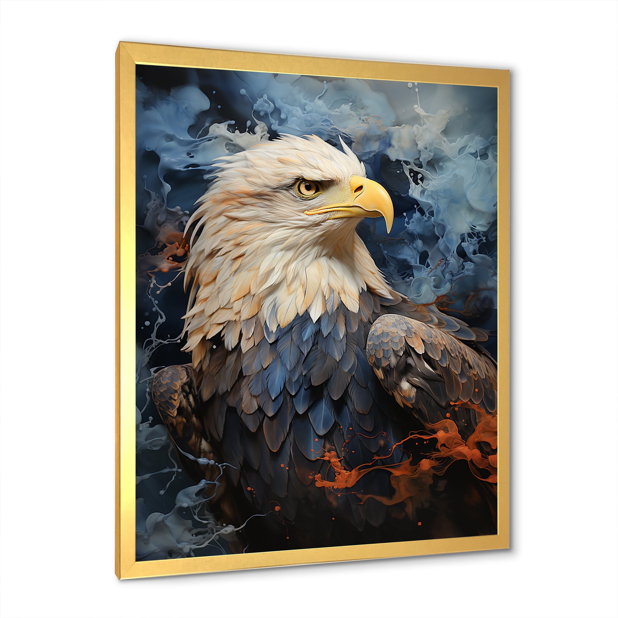 Blue and Black Abstract Eagle - Eagle Canvas Wall Art