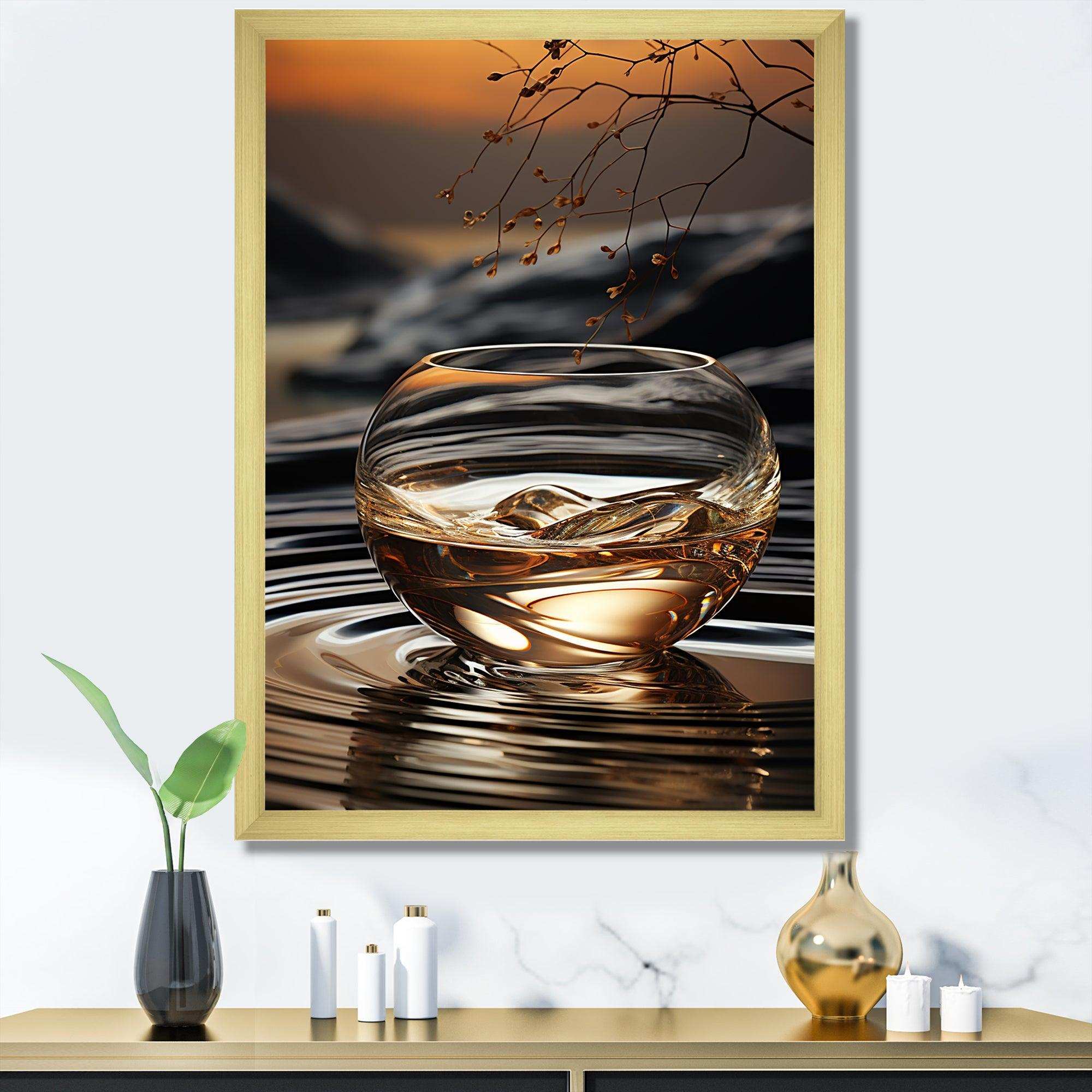 Bronze Brilliance vase harmony - Abstract Canvas Wall Art