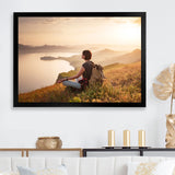 Relaxing Woman Hiking - Hiking Canvas Wall Art