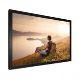 Relaxing Woman Hiking - Hiking Canvas Wall Art