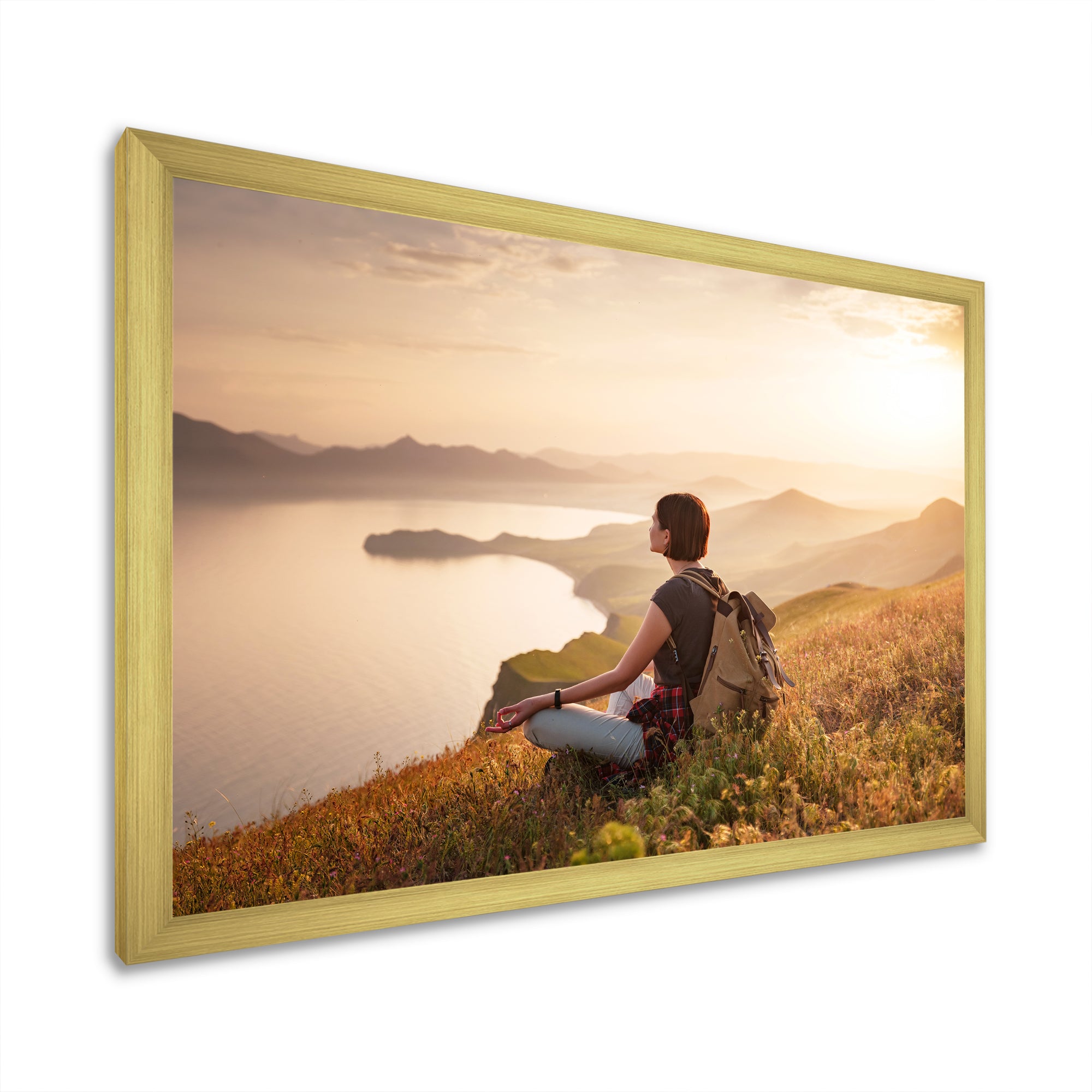 Relaxing Woman Hiking - Hiking Canvas Wall Art