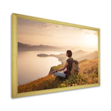 Relaxing Woman Hiking - Hiking Canvas Wall Art