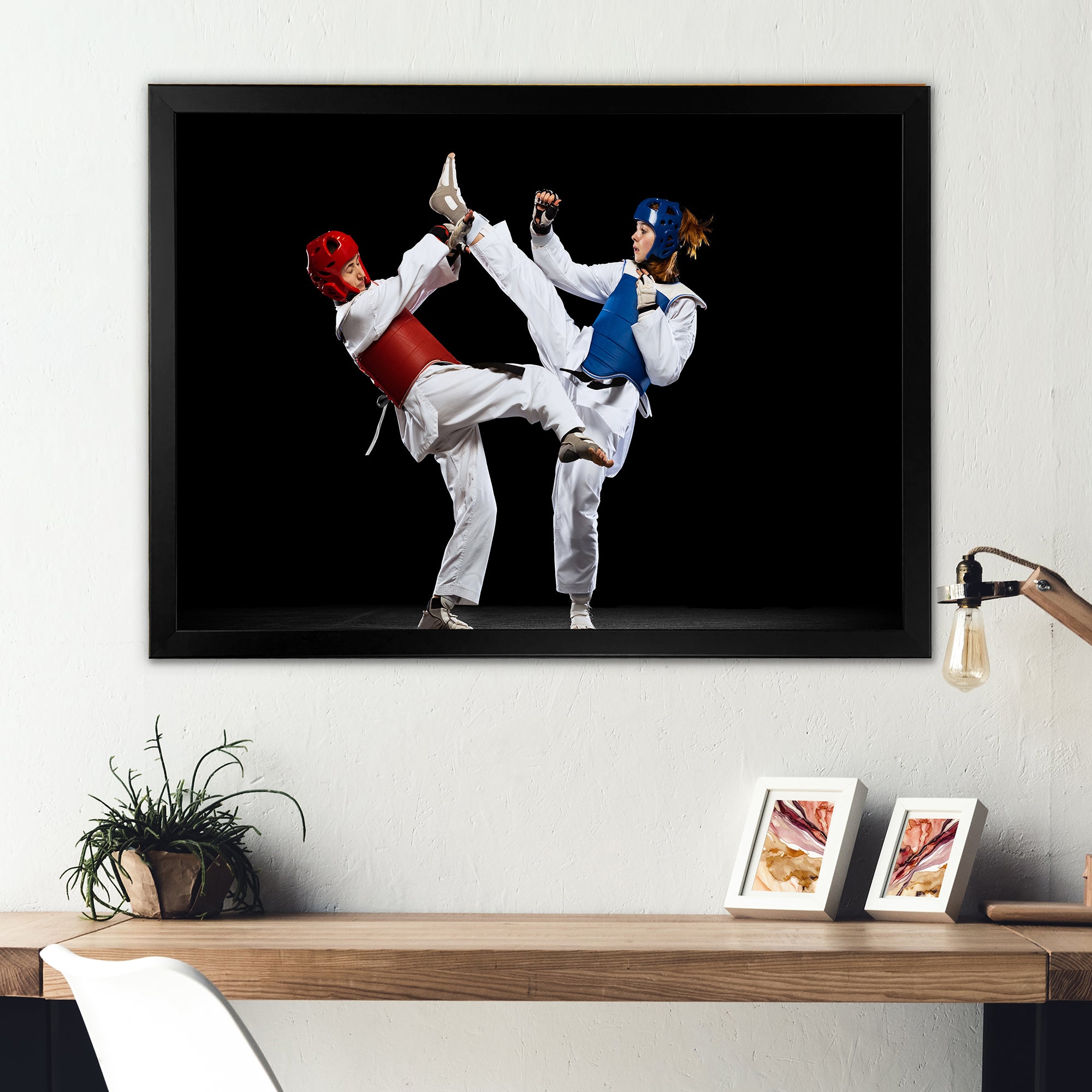 Fight Of Taekwondo Photo - Martial Arts Canvas Wall Art