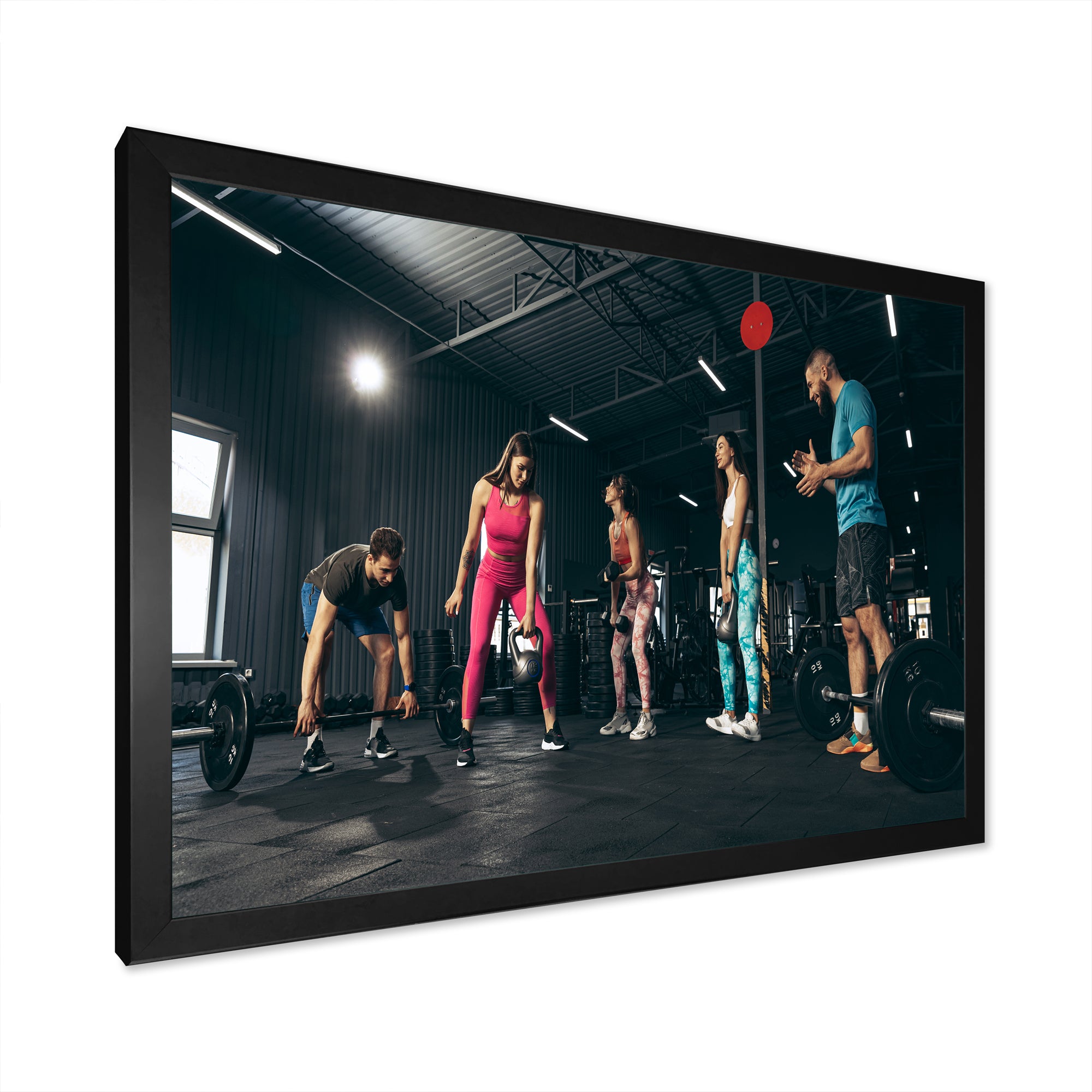 Bodybuilding Indoor Group Training - Aerobic & Bodybuilding Canvas Wall Art