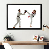 Practicing Combat In Martial Art - Martial Arts Canvas Wall Art