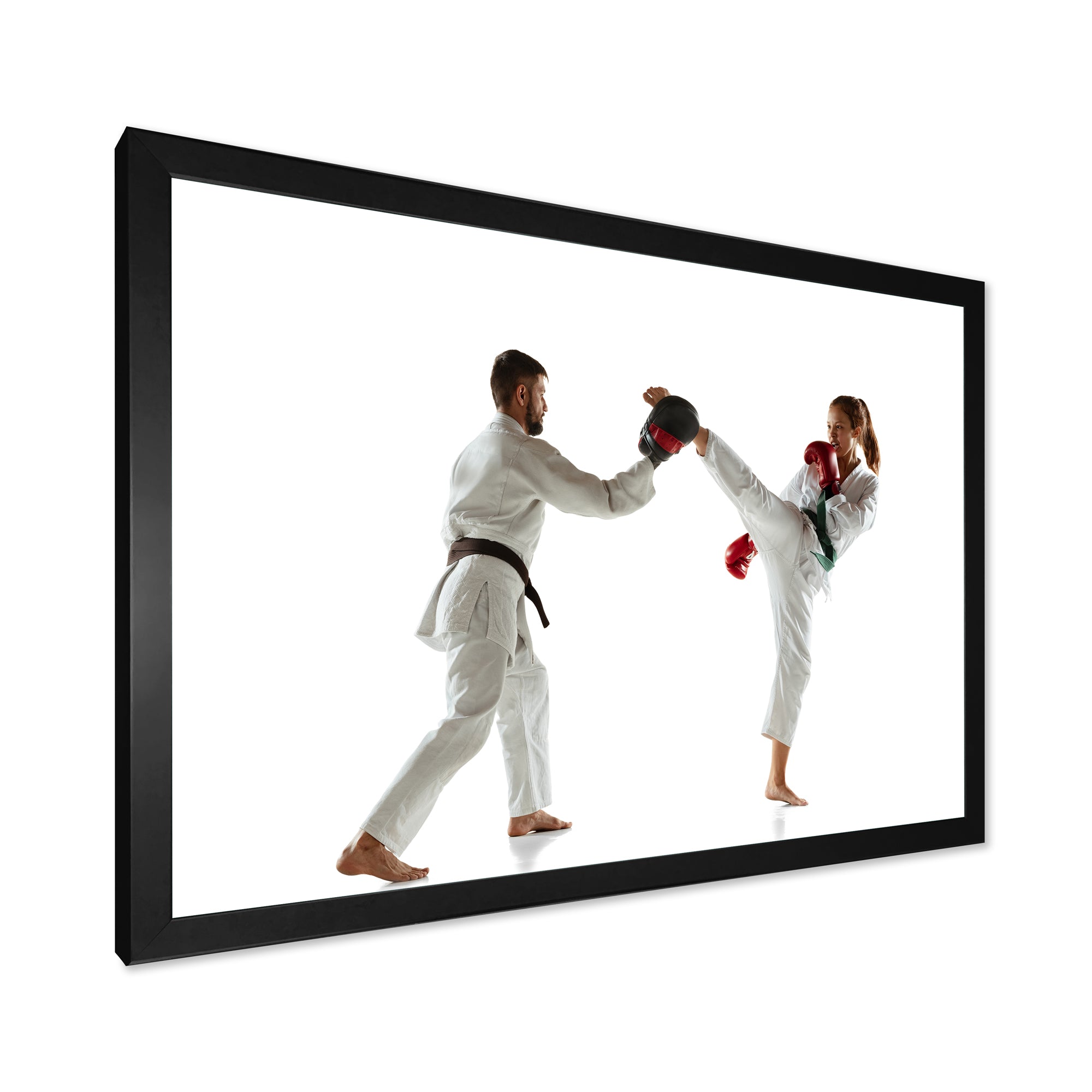 Practicing Combat In Martial Art - Martial Arts Canvas Wall Art