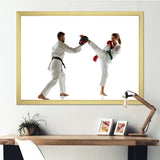 Practicing Combat In Martial Art - Martial Arts Canvas Wall Art