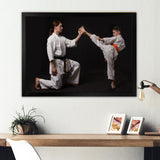 Karate Kick Training - Martial Arts Canvas Wall Art