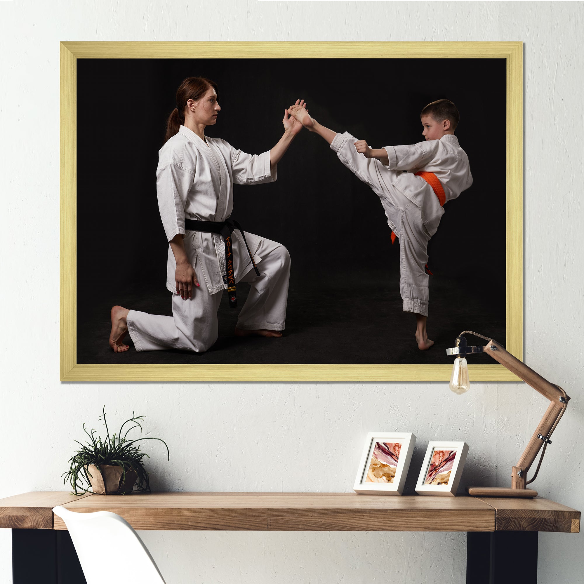 Karate Kick Training - Martial Arts Canvas Wall Art
