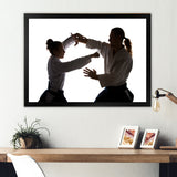 Woman Martial Arts Fight Training Studio - Martial Arts Canvas Wall Art