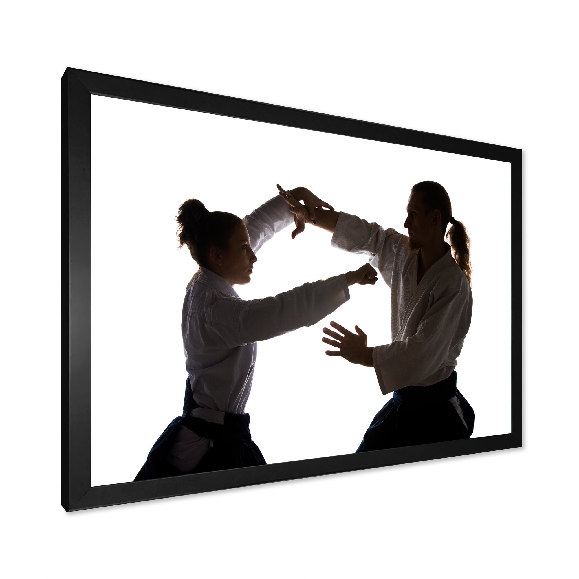 Woman Martial Arts Fight Training Studio - Martial Arts Canvas Wall Art